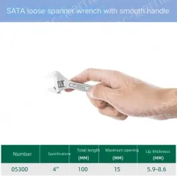 Smooth handle 4 inches, opening 15mm-05300