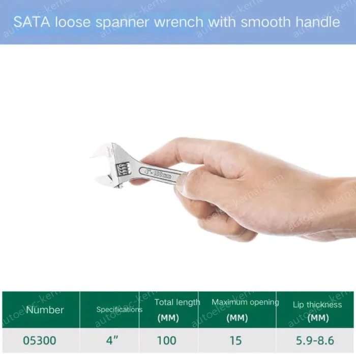 Smooth handle 4 inches, opening 15mm-05300