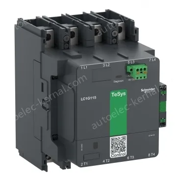 LC1G2254KUEN Contactor, high power, TeSys Giga, standard version, 4 pole/NO, AC-1 <=440V 330A, 100-250VAC/DC coil