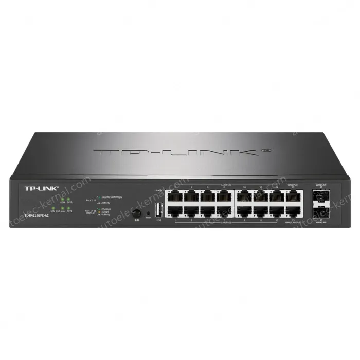 1 WAN port,1 WAN/LAN port,14 LAN ports,2 SFP ports PoE· AC all-in-one router