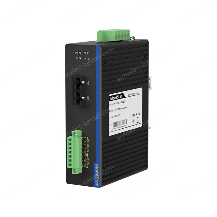 Din-Rail RS232/485/422 Serial To Fiber Modem