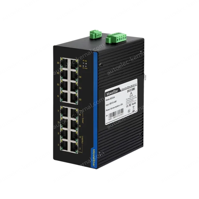 16 Ports 10/100M T(x) Din-Rail Unmanaged Industrial Ethernet Switch