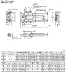 Guide CylinderCompact Type MGC Series &oslash;20, &oslash;25, &oslash;32, &oslash;40, &oslash;50