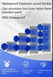 Explosion-proof cast aluminium duplex 5-hole red