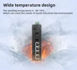 2 Ports Gigabit SFP + 4 Ports Gigabit PoE RJ45 Din-Rail Unmanaged Industrial PoE Switch