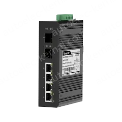 2 Ports Gigabit SFP + 4 Ports Gigabit PoE RJ45 Din-Rail Unmanaged Industrial PoE Switch